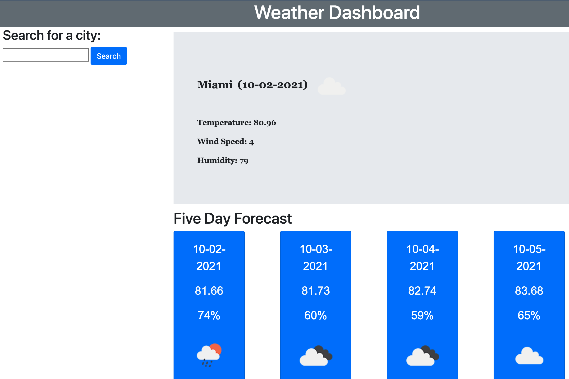Weather Dashboard